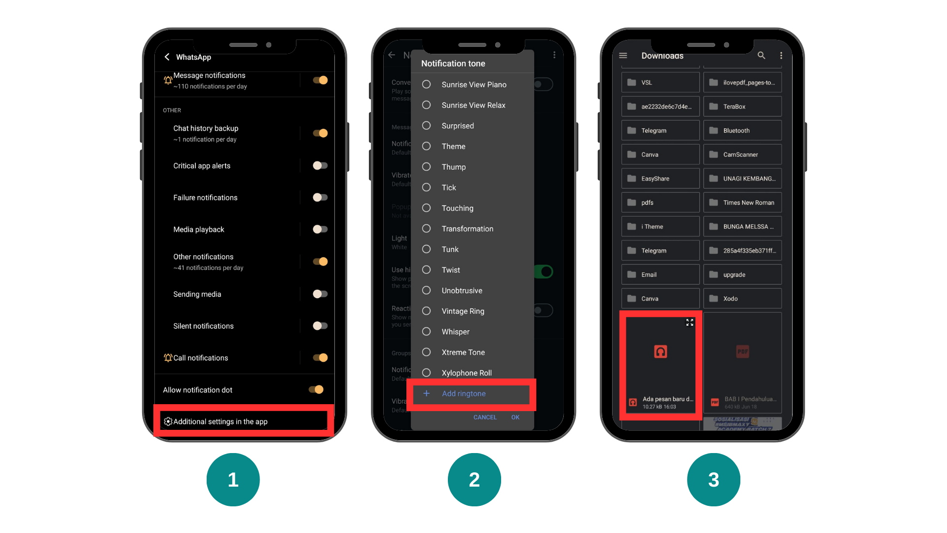 cara mengganti nada dering whatsapp dengan suara google